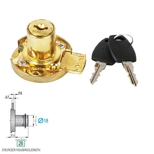 قفل درج دائري خشبي (قطر Ø18 مم)