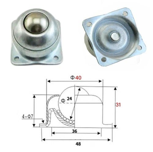 عجلة كروية متعددة الاتجاهات عالية التحمل