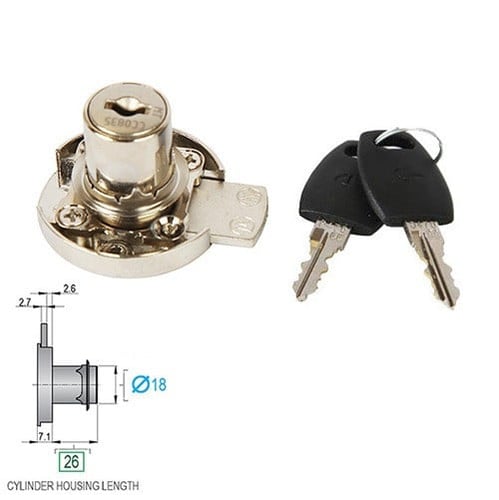 قفل درج دائري خشبي (قطر Ø18 مم)