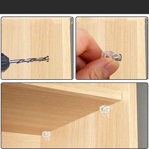 دعامات أرفف – قوية | شفافة | سهلة التركيب