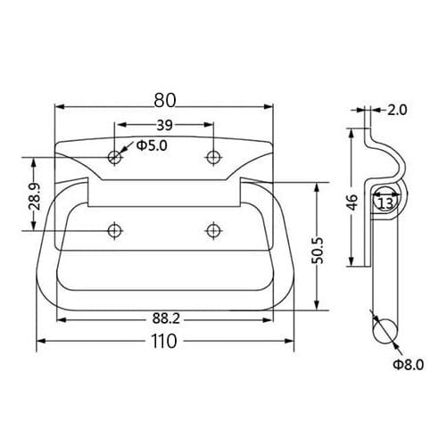 مقبض معدني متين للصناديق