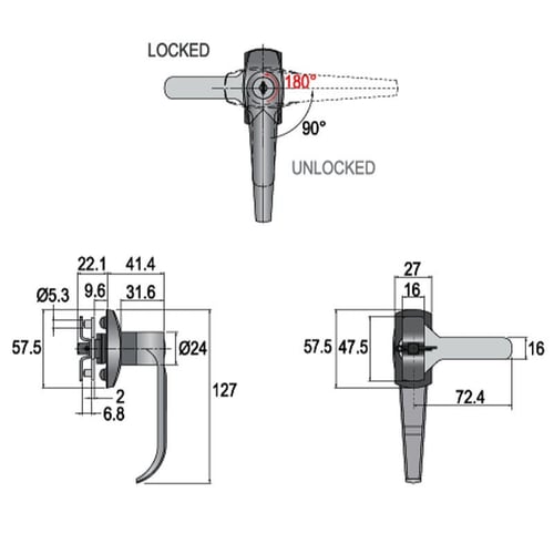 قفل خزانة حديد