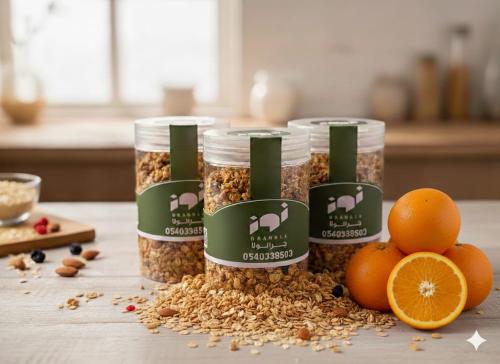 Luxury nut granola with orange