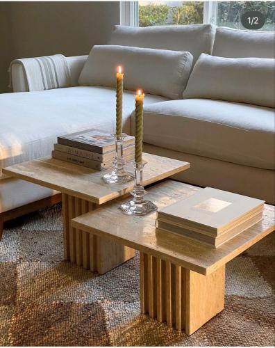 Marble table set Travertine
