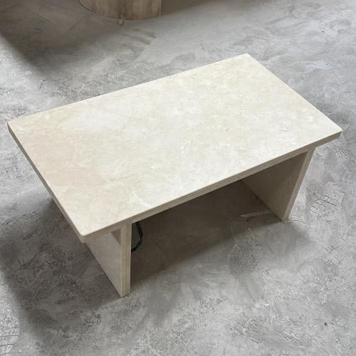 Marble coffee table, cream, decorated