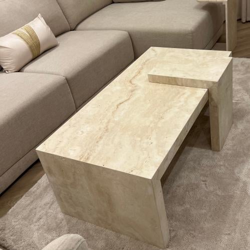 Marble travertine coffee table