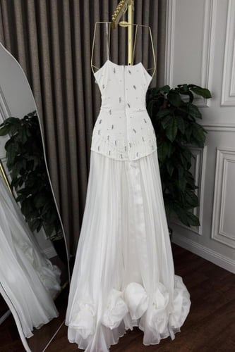 فستان توب سهره بكسرات بليسيه