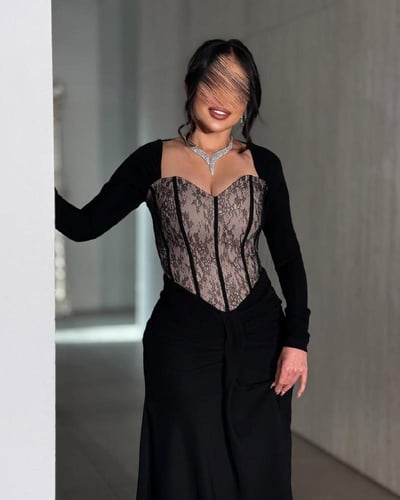 فستان دانتيل انيق لون اسود