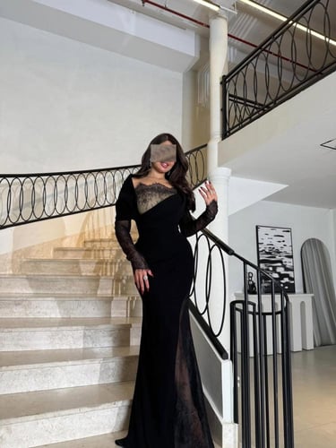 فستان سهرة دانتيل لون اسود