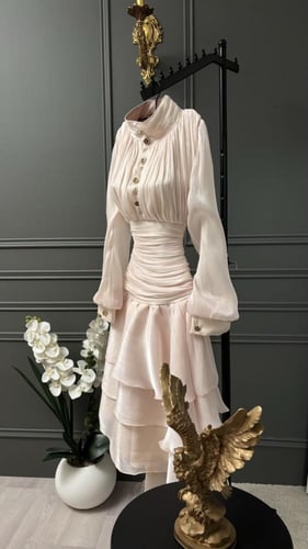 فستان ناعم اوف شولدر لون ذهبي