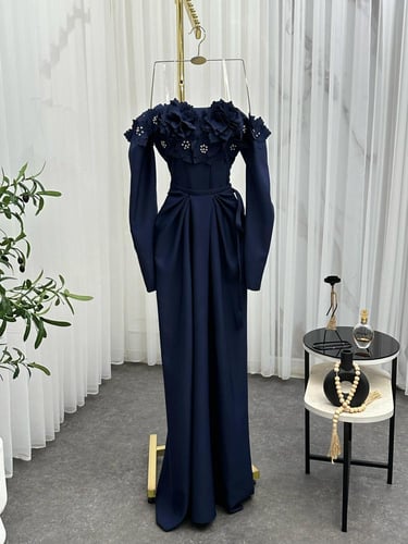 فستان سهره اوف شولدر بأكمام طويله