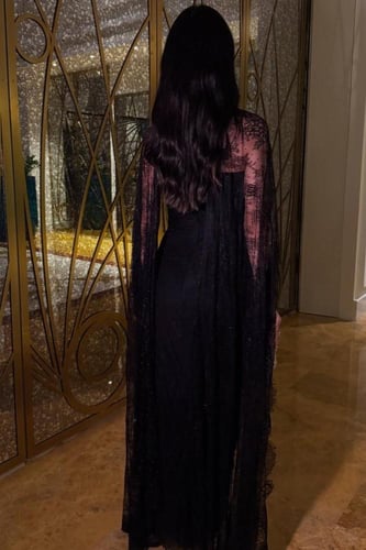 فستان سهره توب بشال لون اسود