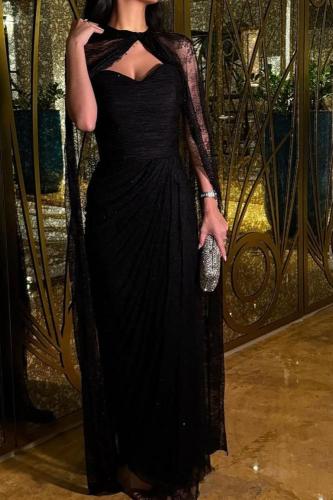 فستان سهره توب بشال لون اسود