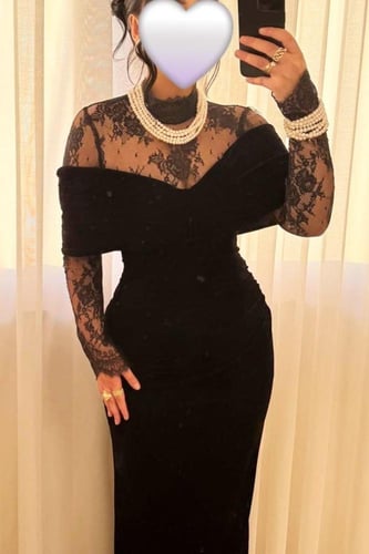 فستان سهرة أوف شولدر لون اسود