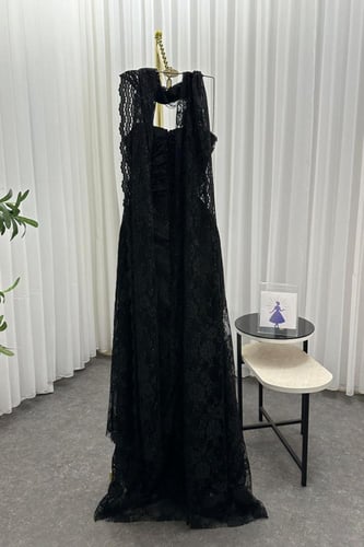 فستان سهره توب بشال لون اسود