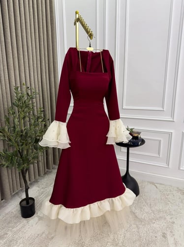 فستان عنابي