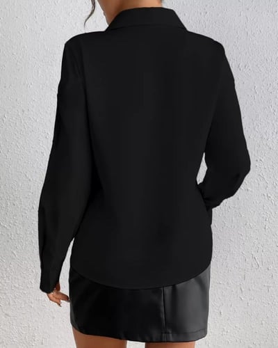 قميص نسائي مطرز بأكمام طويلة