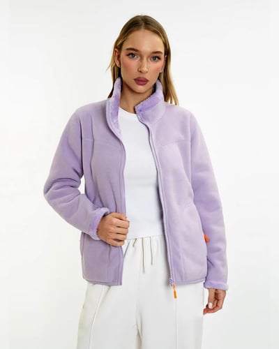 جاكيت نسائيي بوجهين مبطن بالصوف - بنفسجي