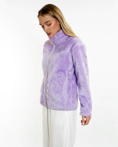 جاكيت نسائيي بوجهين مبطن بالصوف - بنفسجي