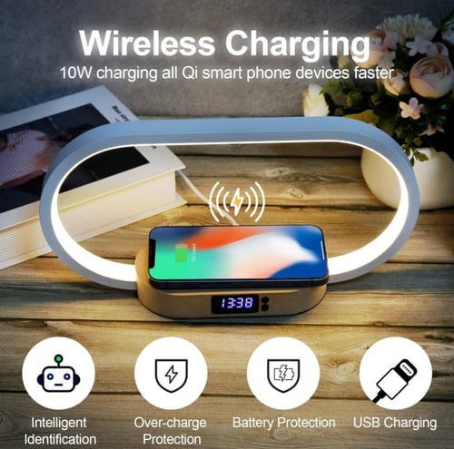 منصة لاسلكية متعددة الوظائف بساعة و ضوء ليلي بمنفذ...