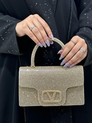 مودا دغرميني حقيبة سهرة نسائية مرصعة بالأحجار والب...