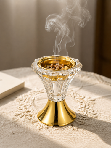 مبخرة كريستال الذهبي الفاخرة