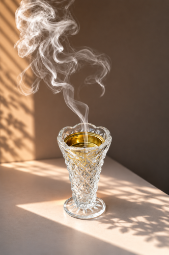 مبخرة كريستال فاخرة - ذهبي