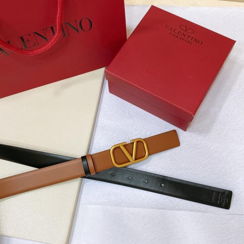 REVERSIBLE VLOGO SIGNATURE BELT IN GLOSSY CALFSKIN...