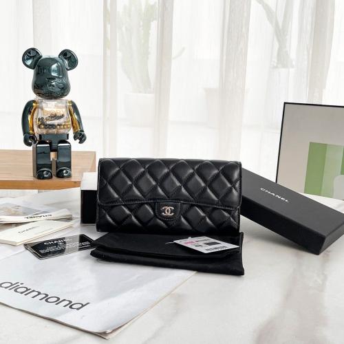 Lambskin Classic Long Flap Wallet
