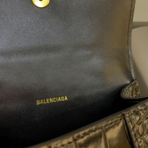 Hourglass XS croc-effect leather tote
