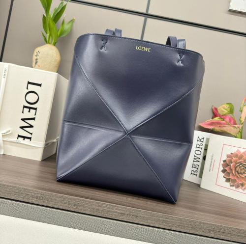 Medium Puzzle Fold Tote in Shiny Calfskin