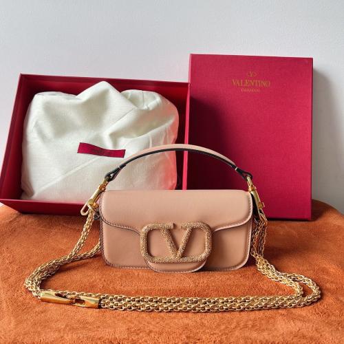VALENTINO GARAVANI LOCÒ SMALL SHOULDER BAG WITH JE...