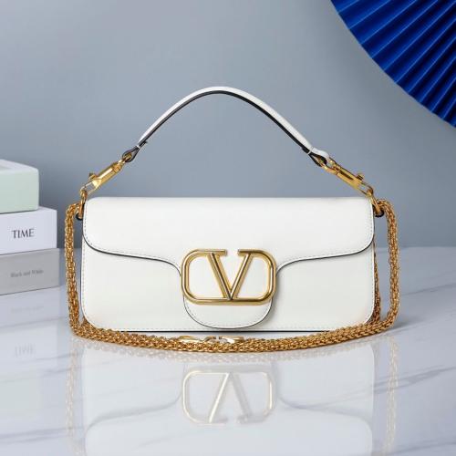 VALENTINO GARAVANI LOCÒ CALFSKIN SHOULDER BAG