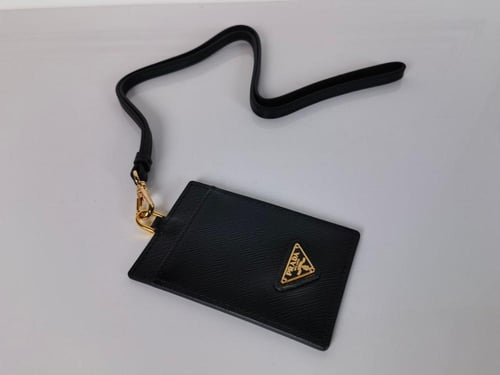 Saffiano Leather Badge Holder