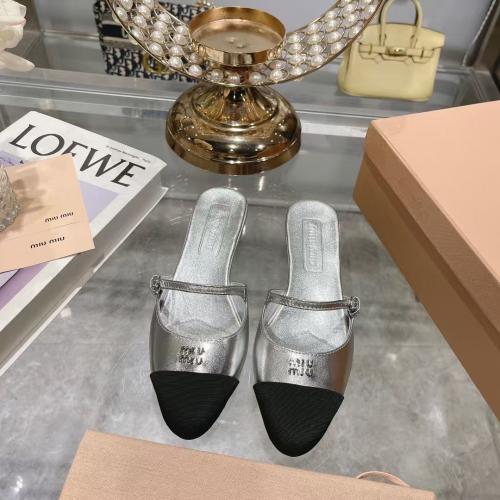 Miu Miu Mary Jane Metallic Leather Mules