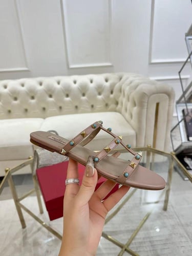 MULTICOLOR ROCKSTUD FLAT SLIDE SANDAL