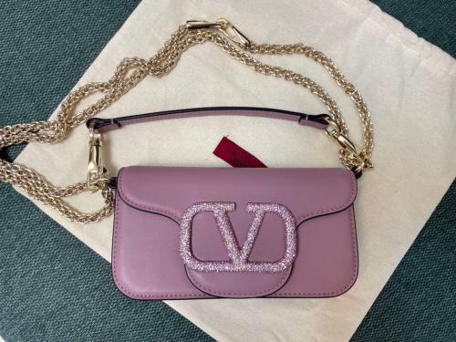 VALENTINO GARAVANI LOCÒ SMALL SHOULDER BAG WITH JE...