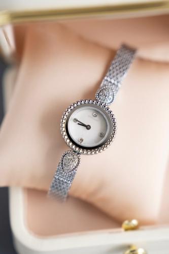 serpent bohème watch, 23 mm, steel and diamonds
