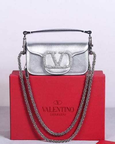 VALENTINO GARAVANI LOCÒ SMALL SHOULDER BAG WITH JE...