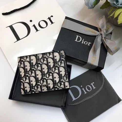 Dior Wallet - Leather Bifold Wallet - بوك ديور جلد...