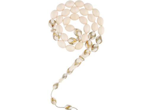 سبحه من العاج بتطعيم الكهرمان