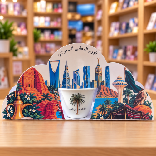 فنجان قهوة بثيم اليوم الوطني