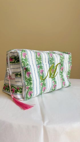 Floral Stripe Pouch