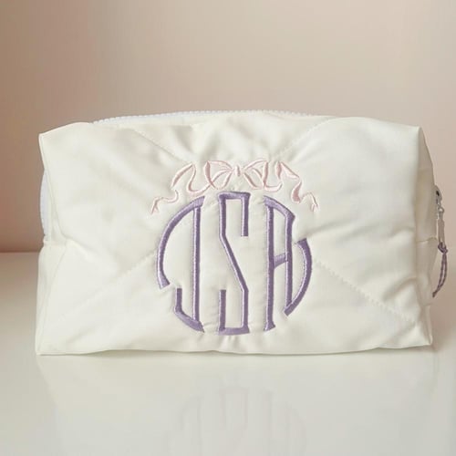 White Pouch Ribbon Bow