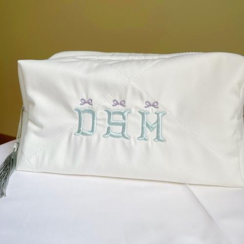 White Pouch Bow Letters