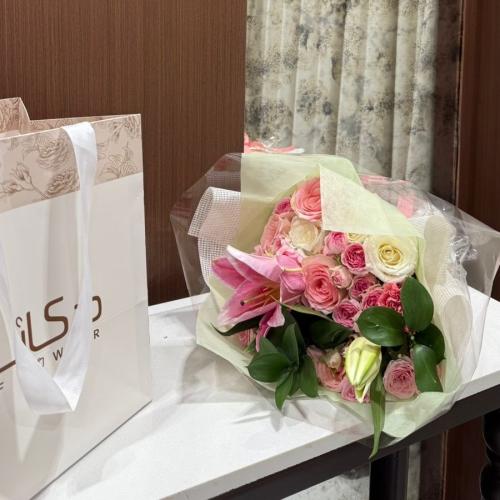 بوكيه ورد طبيعي