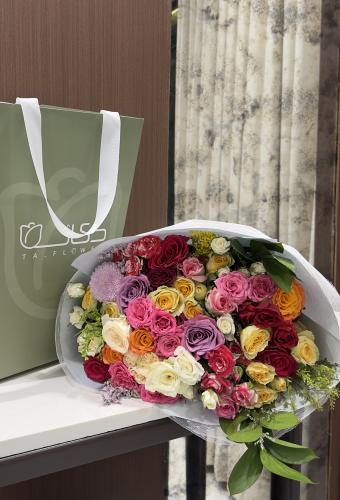 بوكيه ورد طبيعي