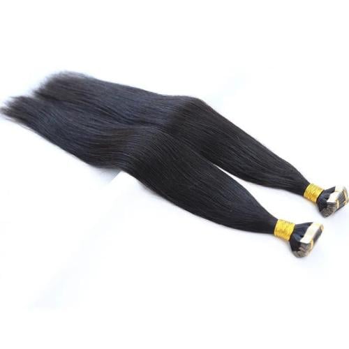 وصلات شعر طبيعي 100٪ تيب مخفي لون اسود 20 خصله ( ي...