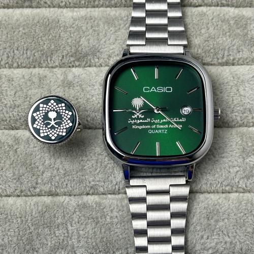 طقم ساعة وخاتم شعار السعودية