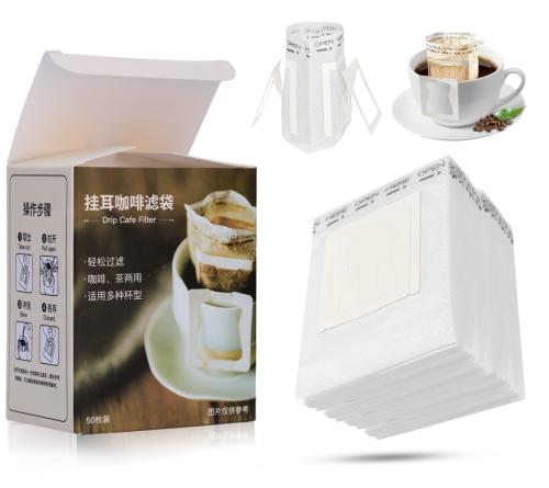 50 كيس فلتر قهوة بالتعليق محمولة للسفر والتخييم